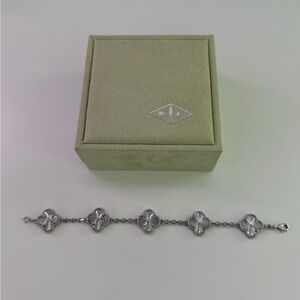 Elegant Silver VC Clover Bracelet